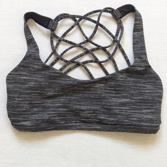 LULULEMON Free To Be Bra (Wild) Wee Are From Space Dark Carbon Ice Grey Size 4 - Picture 7 of 9